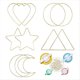 thumbnail image 1 of Juego de aros atrapasueños, aros de metal para manualidades, macramé de 6", dorado, 5 formas, 4 tamaños, pompones., 1 of 4