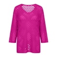 thumbnail image 5 of Crochet Lattice Tops For Women Crewneck Sweater Wrinkle Free Travel Clothes For Women Peasant Tops For Women Basic Tees For Women Crochet Tunics And Pullovers Knitted Tops For Women Summer, 5 of 5