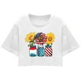thumbnail image 4 of TSADFHJI Hauts d'Été pour Femmes, Crop Tops Tendance, Mode Décontractée, Col Rond Imprimé, Manches Courtes, T-Shirt TG Blanc, 4 of 4