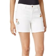 Nanette Lepore White Embroidered Denim Shorts 10