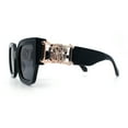 thumbnail image 6 of Womens Diva Oversized Thick Temple Jewel Hinge Fashion Plastic Sunglasses All Black, 6 of 8