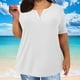 thumbnail image 5 of Tops para mujer,Camiseta de gran tamaño, top informal de color liso para mujer, manga corta de poliéster, ideal para uso diario y en casa, sopatenor, 5 of 9
