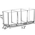 thumbnail image 3 of Makeup Brush Organizer Holder Clear Cosmetic Brushes Storage with 3 Slots, 3 of 4