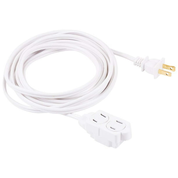 GE 15ft. 3Outlet Polarized Extension Cord, White 51962