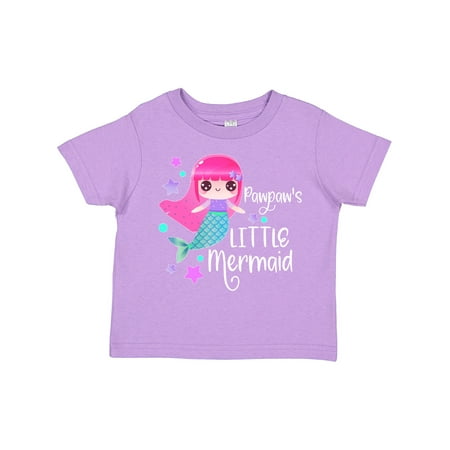 

Inktastic Pawpaw s Little Mermaid with Pink Hair and Stars Gift Toddler Toddler Girl T-Shirt