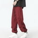 thumbnail image 5 of Pantalones largos para hombre, de color liso, holgados, informales, con bolsillos, funcionales, con cordón, de trabajo, de poliéster., 5 of 8