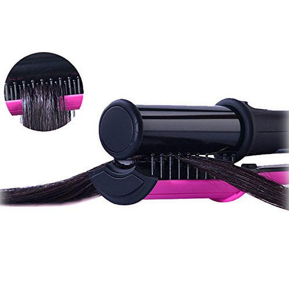 Automatic Rotating Styling Iron for Straightening & Curling, 2-in-1 Hair Styler with Polishing Cylinder for High Shine, 6 Heat Settings & Auto Shut-Off