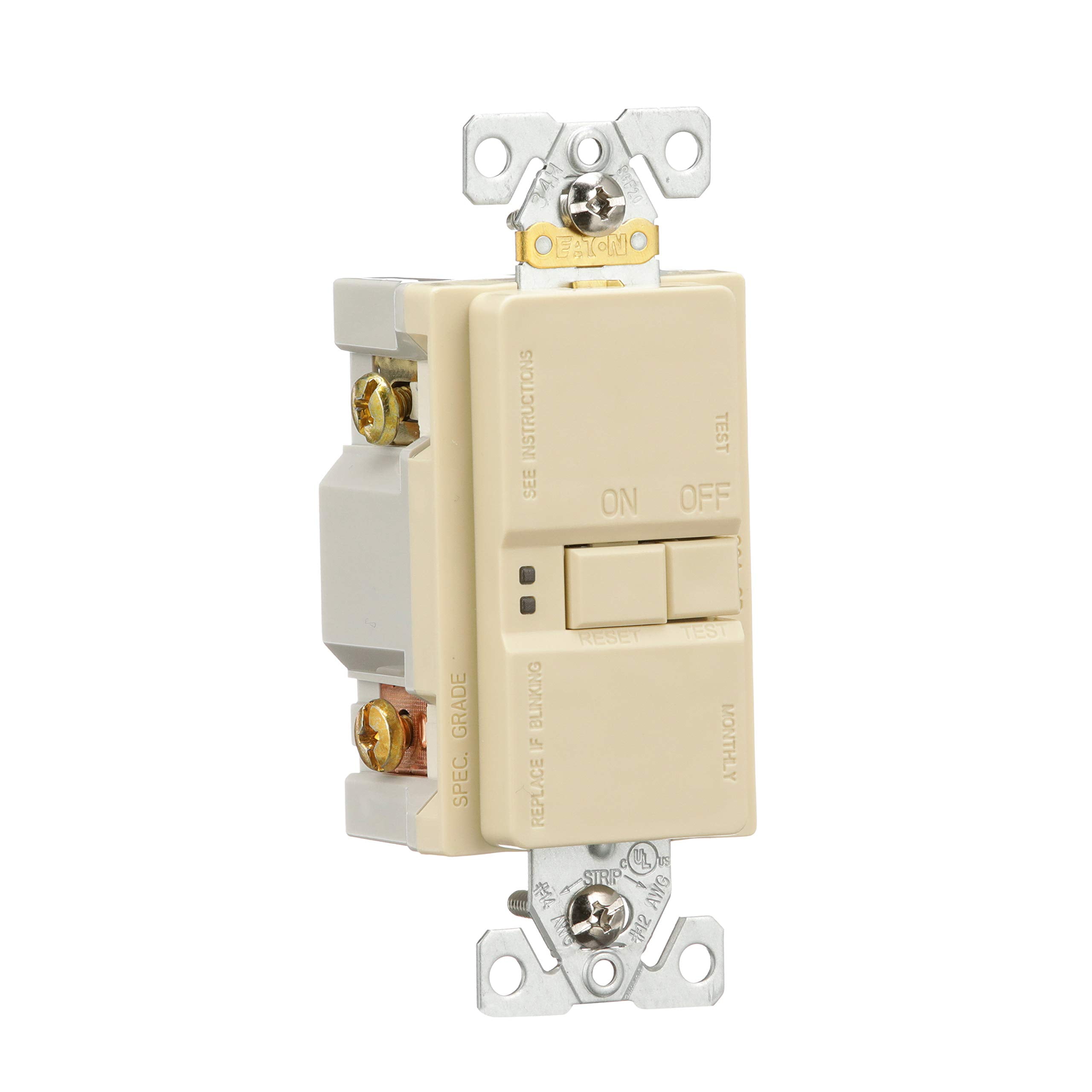 Eaton Self-Test GFCI Blank Face Deadfront Outlet 20A SGFD20V