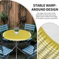 thumbnail image 4 of Yellow Geometric Round Fitted Tablecloth with Elastic Edge, Waterproof Table Cloth Table Cover for 36"-44" Tables, White Greek Key Design Abstract Modern Art Tablecloths for Dining Picnic Outdoor, 4 of 9