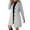 Grey, variant on Plus Size Long Trench Coat With Notched Lapel Slim Fit Winter Blend Overcoat For Fashionable Ladies