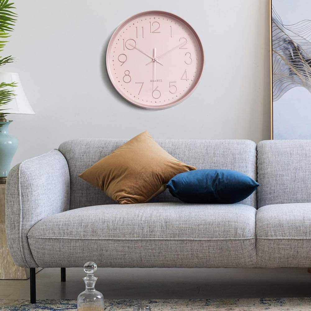 large wall clock with picture frames