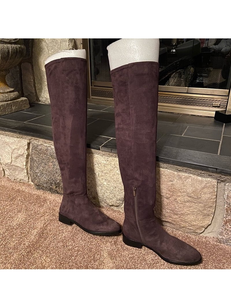 New VINCE CAMUTO OVER THE KNEE BOOTS For Women Sz 5.5 M in  Vince Camuto Over the Knee Dark grey suede booties display picture 1