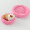 thumbnail image 1 of opvise Hamster Bed Round Shape Keep Warm Sleeping Bed Hedgehog Chinchilla Rabbit Small Animal Nest Cage Accessories Rose Red, 1 of 8