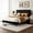 Black, variant on Bellemave King Size Bed Frame, Velvet Upholstered Platform Bed with Height-Adjustable Headboard, No Box Spring Required, Beige