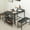 Black, variant on COZONY 3 Piece Dining Table Set, Kitchen Table Set with Wine Rack & Storage Shelf, Bar Table Set for Small Space, Home, Gray