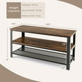 thumbnail image 3 of Gymax 3-Tier Industrial TV Stand Entertainment Media Center Console w/ Metal Mesh Shelf, 3 of 10