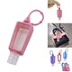 thumbnail image 1 of Botellas de plástico transparente de tamaño de viaje con funda de silicona, rellenables, vacías, a prueba de fugas, con llavero, soporte para desinfectante de manos para mochila, viajes al aire libre., 1 of 7