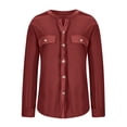 thumbnail image 4 of Yigetop Fall Jacket, Oversized Knit Shirt Women Fall Shacket Corduroy Long Sleeve Shirts Button Down Shirts Jacket Shirt Jacket Women Wine S, 4 of 6