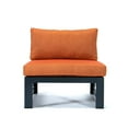 thumbnail image 6 of LeisureMod Chelsea 4-Piece Outdoor Armless Patio Sectional Black Aluminum With Orange Cushions, 6 of 7