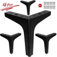 thumbnail image 2 of 4 patas para muebles de 7 pulgadas, patas de sofá para muebles de estilo moderno, patas triangulares de metal negro mate para mesa, armario, sofá, 2 of 5
