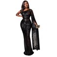 thumbnail image 1 of Vestido Nagfar, sexy, con lentejuelas brillantes, un solo hombro, negro, 1 of 6