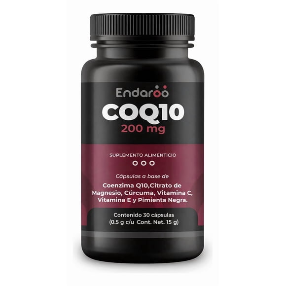 Coq10 Coenzima Q10 200 Mg Por Porción 30 Cápsulas