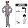 thumbnail image 2 of BOOMNY Halloween 70S Women Disco Outfit Hippie 7Pcs Sequin Top Bell Bottoms With Accessories Sets Shiny Stage Performance Partywear, 2 of 5