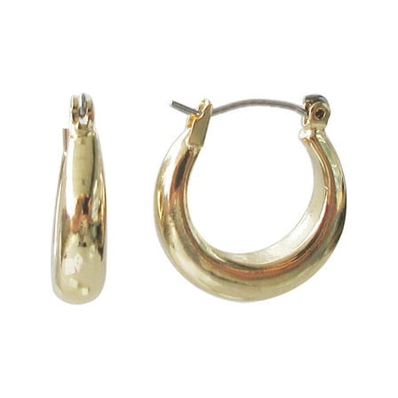 Time and Tru Women's Gold Tone Chunky Hoop Earrings