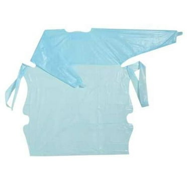 Polyco Isolation Gown,L,Blue,Polyethylene,PK15 11500