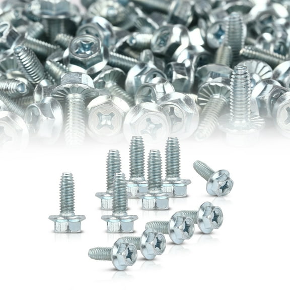 100 License Plate Screws Fit for   American Cars, #14x 3/4" (#1620), Hex/Phillips/Flat