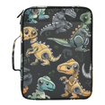 thumbnail image 2 of Haosy Accordion File Organizer Zipper Binder 500 Sheet 6-Tab Expanding File Folder Multi-Pocket 1.2 Inch 3 Ring Robot Dinosaur, 2 of 7