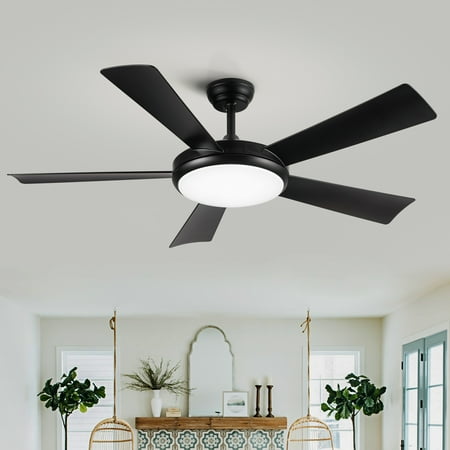 

Petsdo 52 In Intergrated LED Ceiling Fan Lighting with Black ABS Blade
