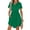 Green, variant on Women Linen-Cotton Blend Dresses Short Rolled Sleeve Drawstring Cinched Waist Asymmetric Hi-Lo Hem Side Pocket Casual Dress White Size 2XL