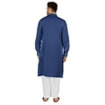 thumbnail image 4 of Atasi Indian Men's 2 Piece Kurta Pajama Set Henley Neck Cotton Casual Long Kurta, 4 of 7