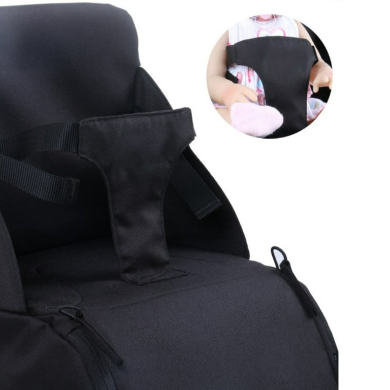 Toddler Booster Seat for Dining Table, Booster Seat for Table, 12.6x3.34  Inch Portable High Chair for Travel, Compact Lightweight Travel Booster Seat  with Adjustable Straps for Baby(Black)