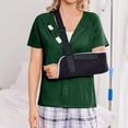 thumbnail image 7 of OIOLOYJM Womens Mastectomy Shirts with Drain Pockets Tear Away Side Snap Post Shoulder Surgery Shirts Chemo Port Dialysis T Shirt Dressy Casual Cozy Blouses Dark Green S, 7 of 7