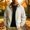 Beige, variant on Men's Reversible Zip Up Jacket Plaid Lined Stand Collar Lightweight Windbreaker Casual Bomber Coat with Pockets for Daily Travel Navy