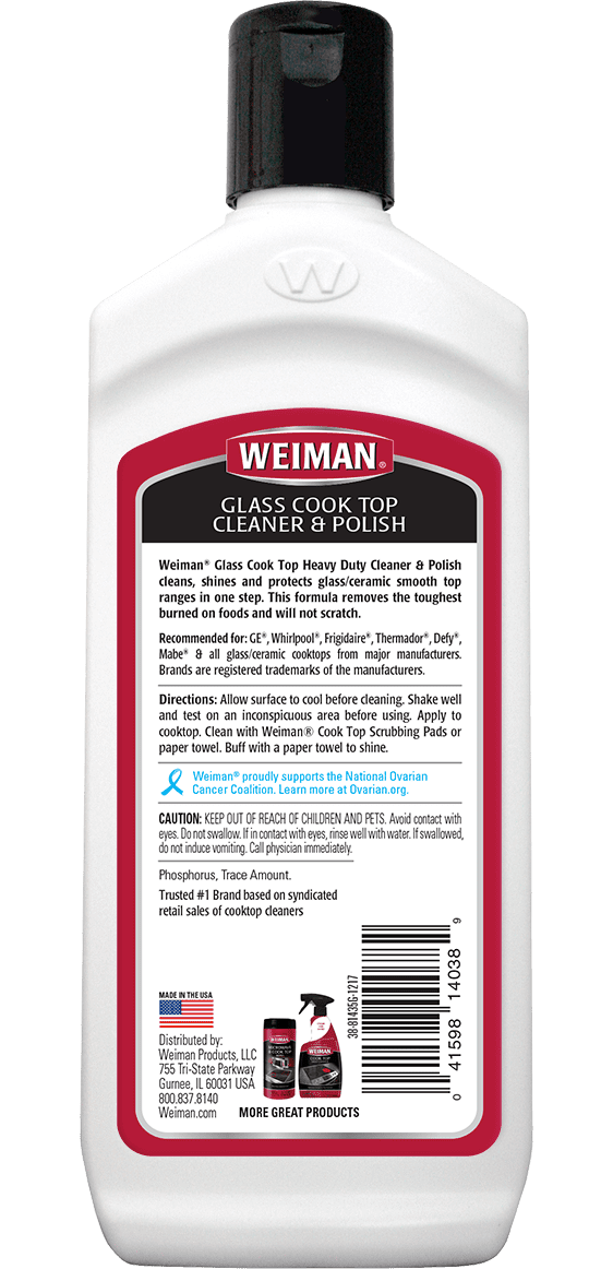 Weimans Glass Cook Top Heavy Duty Cleaner Polish 10 Ounce