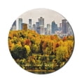 thumbnail image 1 of Fall Mouse Pad for Computers, Montreal Downtown Skyscrapers Autumn Various Trees Colorful Forest Urban Life Nature, Round Non-Slip Thick Rubber Modern Mousepad, 8" Round, Multicolor, by Ambesonne, 1 of 2