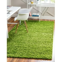 Rugs.com Solid Shag Collection Rug – 9' x 12' Grass Green Shag Rug Perfect For Living Rooms, Large Dining Rooms, Open Floorplans