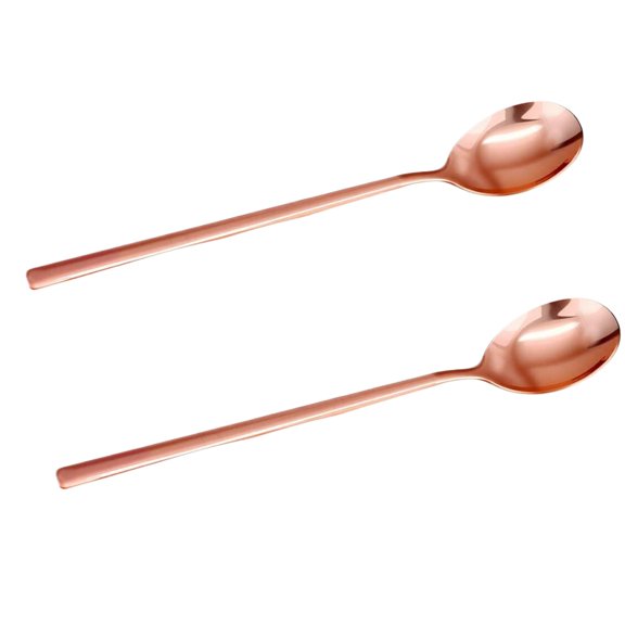 Wollet 100% Pure Copper  Spoon, Long Handle Sold Copper Tableware, 8.5inches