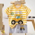 thumbnail image 2 of Toddler Boys Summer Clothes 2 Piece Set Short Sleeve Graphic Print T-Shirt Top & Elastic Waist Shorts Outfits 2T 3T 4T 5T Kaprioy, 2 of 8