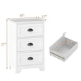 thumbnail image 3 of Gymax End Table Nightstand Bedroom Storage w/ 3 Drawers & Wood Slide White, 3 of 4
