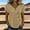 Khaki, variant on White Womens Casual Boho Blouse 100% Cotton Wrap V Neck Rolled Short Sleeve Loose Fit Top,Size M