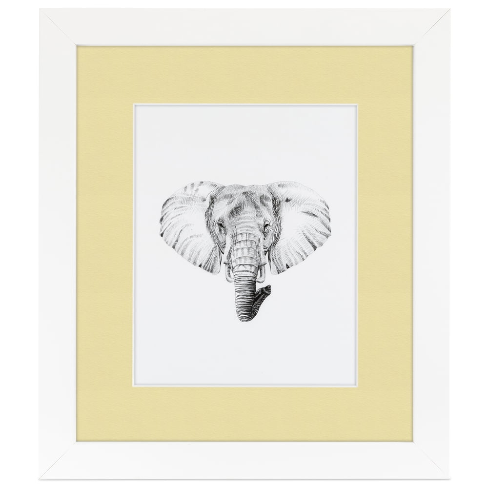 ArtToFrames 22x28 Matted Picture Frame with 18x24 Single Mat Photo Opening Framed in 1.25 Satin White Frame and 2 Buttercup Mat (FWM-3966-22x28)