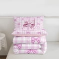 thumbnail image 5 of Erosebridal Dreamy Princess Bowknot Twin Comforter Sets For Kids,Girls Ribbon Bow Theme Initial Letter H Bedding Set,Pink Reversible,2-Piece, 5 of 7
