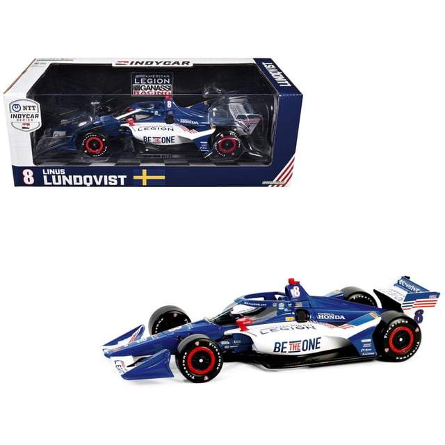 Dallara IndyCar #8 Linus Lundqvist « The American Legion » Chip Ganassi Racing (Road Course Configuration) « NTT IndyCar Series » (2024) Voiture Miniature Moulée sous Pression 1/18 par Greenlight