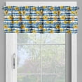 thumbnail image 2 of Ambesonne Floral Valance & Curtain 3 Pcs Set, Coastal House Vibe Flowers, 55"x36", Mustard Cobalt Blue White, 2 of 7