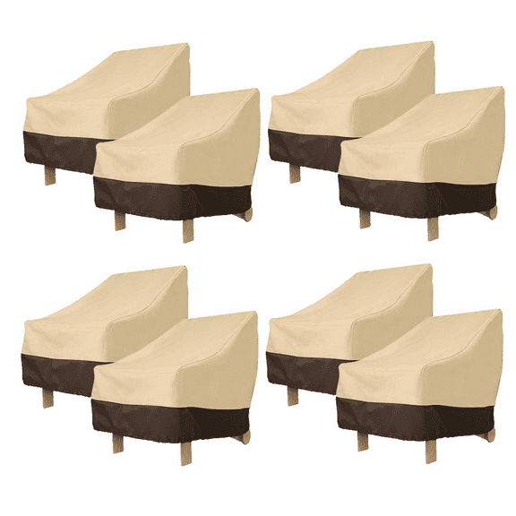2025 New! 8 Pack Patio Adirondack Chair Cover 31X33X36 Inch Heavy Duty Outdoor 420D, Beige