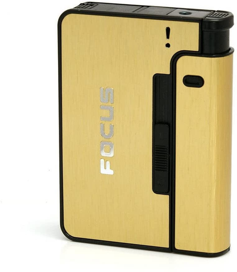 Piioket Automatic Ejection Cigarette Dispenser Case Box with Lighter